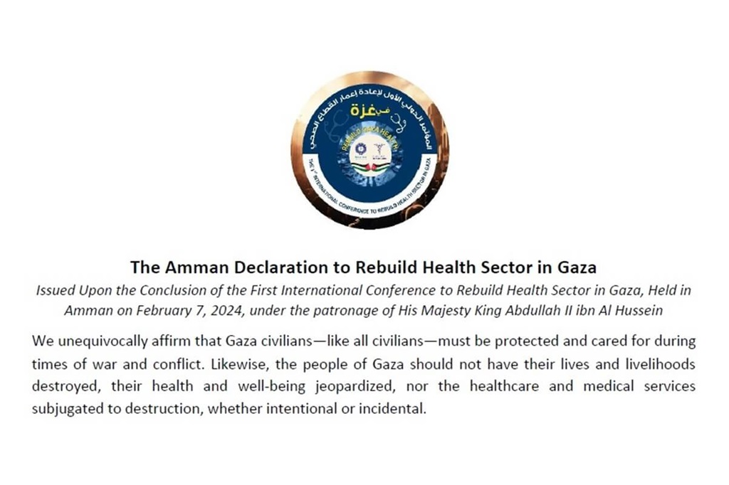 The Amman Declaration to Rebuild Health Sector in Gaza